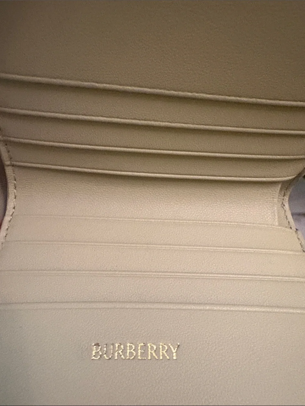 Burberry Canvas Plaid Zip Wallet - Beige and Navy